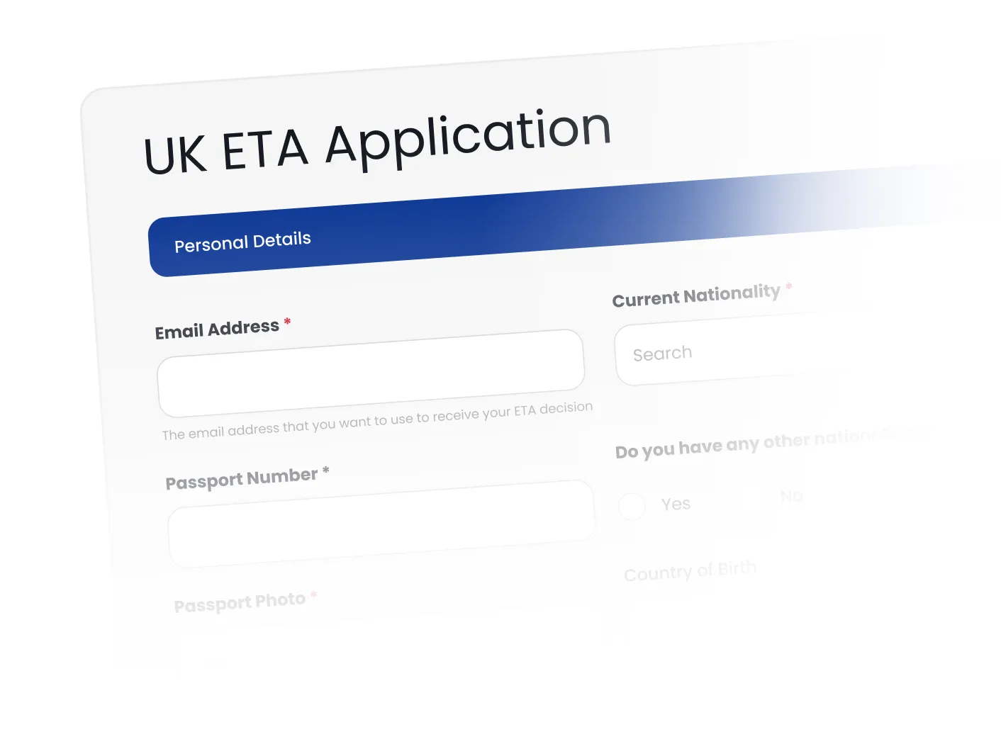 Demande d'une ETA pour le Royaume-Uni